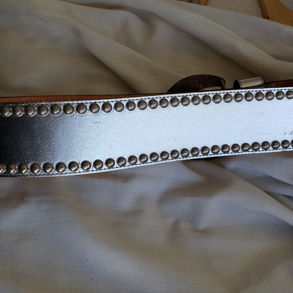 Vintage silver turquoise studded moon belt - Picture 5 of 8